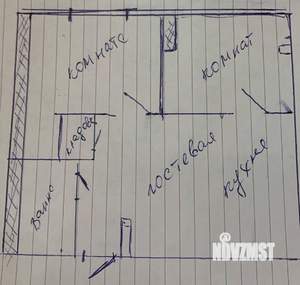 2-к квартира, вторичка, 35м2, 1/4 этаж