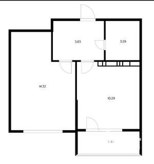 1-к квартира, вторичка, 33м2, 11/16 этаж