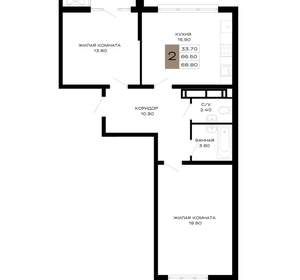 2-к квартира, вторичка, 69м2, 5/21 этаж