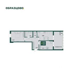 2-к квартира, вторичка, 67м2, 2/18 этаж