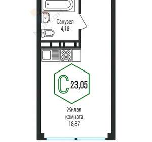 Студия квартира, вторичка, 23м2, 5/15 этаж