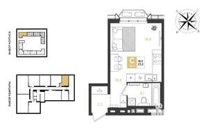 Студия квартира, строящийся дом, 25м2, 3/18 этаж