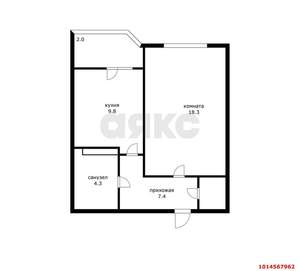 1-к квартира, вторичка, 44м2, 11/25 этаж