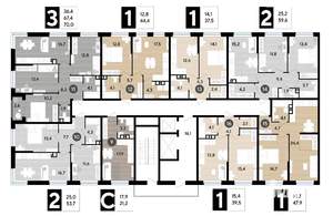2-к квартира, вторичка, 60м2, 3/16 этаж