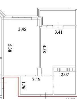 1-к квартира, вторичка, 44м2, 6/16 этаж