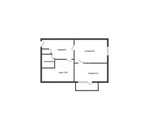 2-к квартира, вторичка, 40м2, 4/5 этаж
