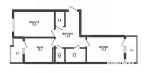 2-к квартира, вторичка, 66м2, 6/24 этаж