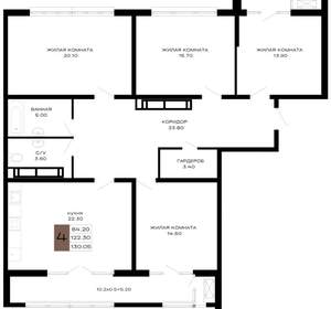 4-к квартира, вторичка, 130м2, 14/21 этаж