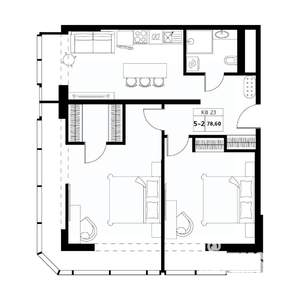 3-к квартира, строящийся дом, 79м2, 17/19 этаж