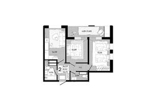 2-к квартира, вторичка, 57м2, 13/18 этаж