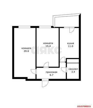 2-к квартира, вторичка, 57м2, 12/24 этаж