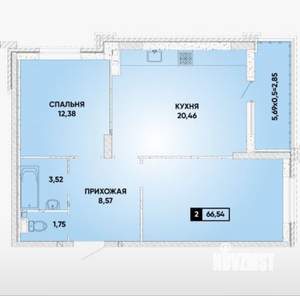 2-к квартира, вторичка, 70м2, 12/24 этаж