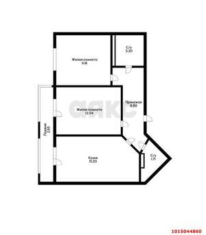 2-к квартира, вторичка, 61м2, 15/24 этаж