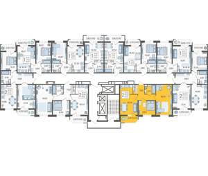 2-к квартира, строящийся дом, 61м2, 18/23 этаж
