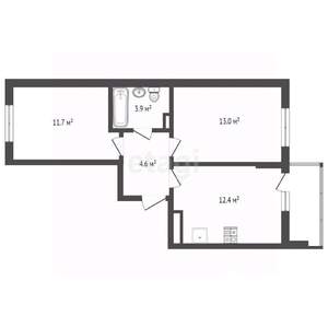 2-к квартира, вторичка, 46м2, 3/9 этаж