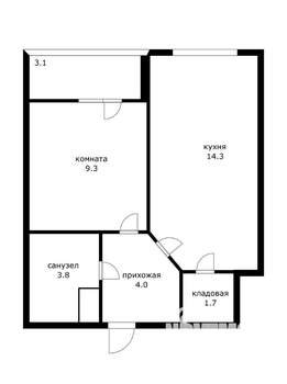 1-к квартира, вторичка, 33м2, 11/24 этаж