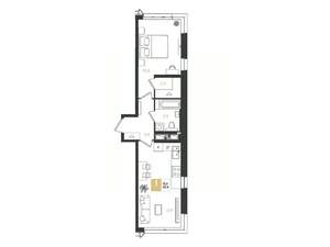 1-к квартира, строящийся дом, 42м2, 14/18 этаж