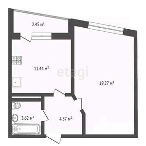 1-к квартира, вторичка, 39м2, 8/17 этаж