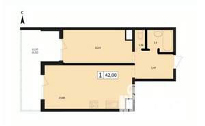 1-к квартира, вторичка, 42м2, 2/24 этаж