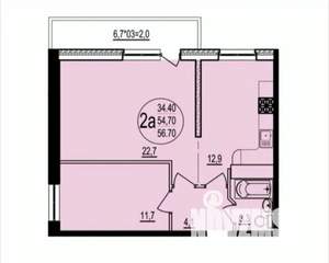 2-к квартира, вторичка, 54м2, 8/19 этаж