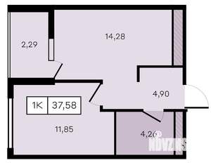 1-к квартира, вторичка, 38м2, 7/8 этаж