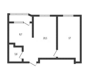 2-к квартира, вторичка, 50м2, 1/18 этаж