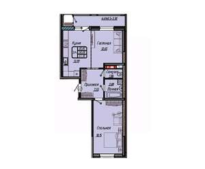 2-к квартира, вторичка, 61м2, 17/18 этаж