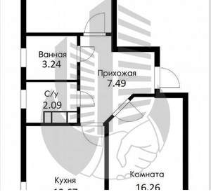 2-к квартира, вторичка, 59м2, 7/13 этаж