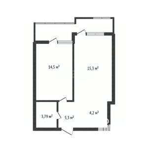 1-к квартира, вторичка, 42м2, 4/18 этаж