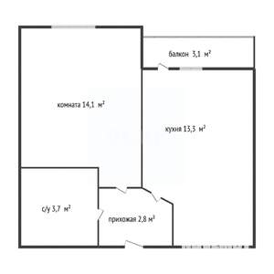 1-к квартира, вторичка, 34м2, 17/25 этаж