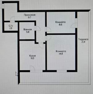 2-к квартира, вторичка, 74м2, 2/24 этаж