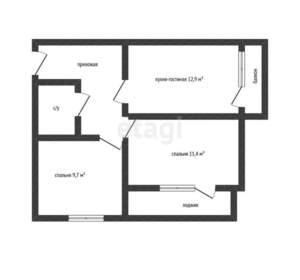 2-к квартира, вторичка, 47м2, 14/16 этаж