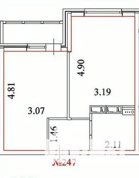 1-к квартира, вторичка, 34м2, 9/16 этаж