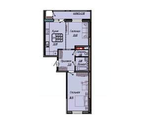 2-к квартира, вторичка, 61м2, 2/18 этаж