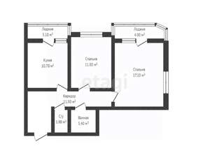 2-к квартира, вторичка, 56м2, 15/16 этаж