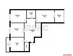 3-к квартира, вторичка, 64м2, 10/10 этаж