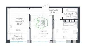 2-к квартира, вторичка, 54м2, 20/24 этаж