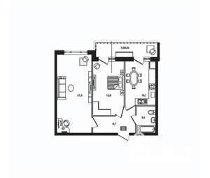 2-к квартира, вторичка, 58м2, 9/9 этаж