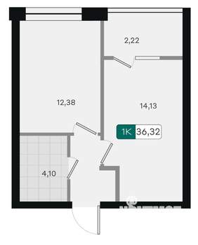 1-к квартира, вторичка, 36м2, 8/18 этаж