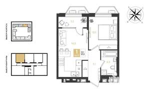 1-к квартира, строящийся дом, 37м2, 6/18 этаж