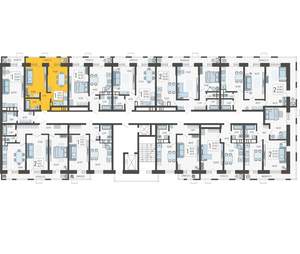 1-к квартира, строящийся дом, 40м2, 4/12 этаж