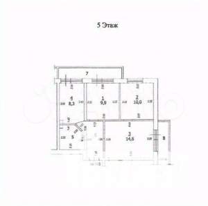 Студия квартира, вторичка, 53м2, 1/6 этаж