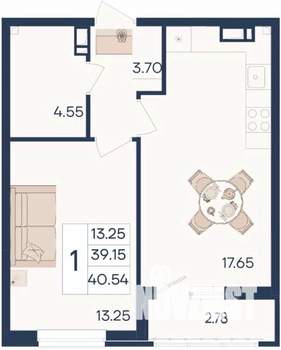1-к квартира, вторичка, 41м2, 8/18 этаж