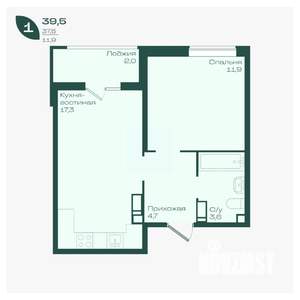 1-к квартира, вторичка, 40м2, 12/18 этаж