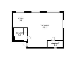 1-к квартира, вторичка, 41м2, 1/5 этаж