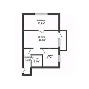 2-к квартира, вторичка, 45м2, 2/4 этаж