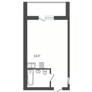 Студия квартира, вторичка, 23м2, 1/6 этаж