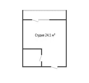 Студия квартира, вторичка, 24м2, 9/9 этаж