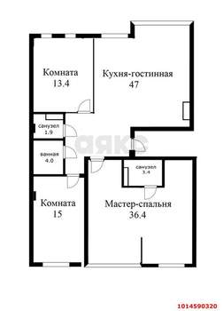 3-к квартира, вторичка, 121м2, 4/4 этаж