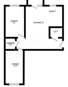 3-к квартира, вторичка, 58м2, 3/5 этаж